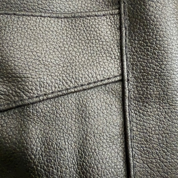 Men's Black Leather Vest with Pockets - Large - Picture 7 of 9